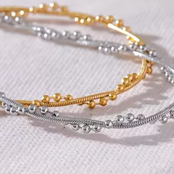 New 18k gold plated does not tarnish GOLD doubles twist necklace - Picture 7 of 7